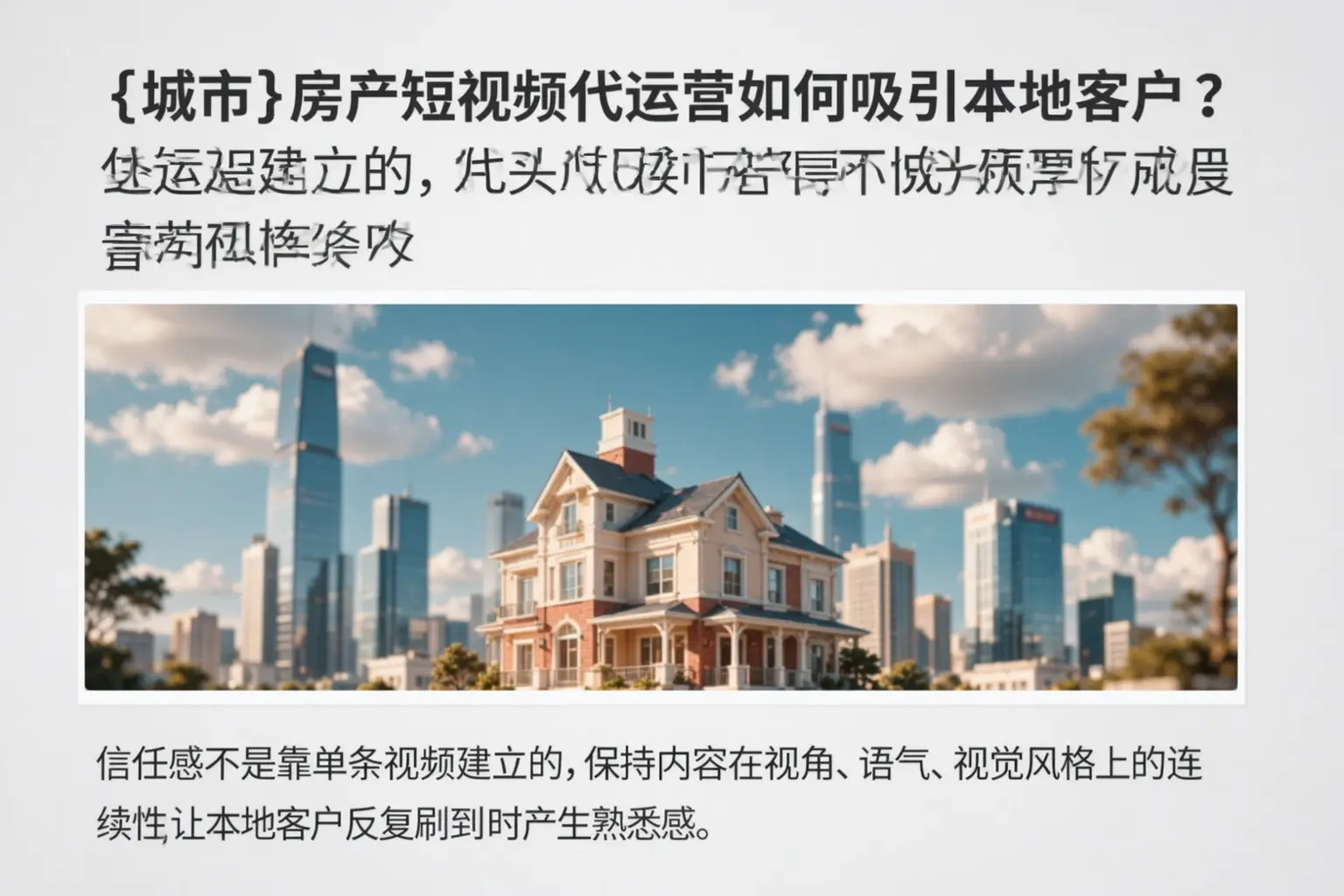 晋中房产短视频代运营如何吸引本地客户?