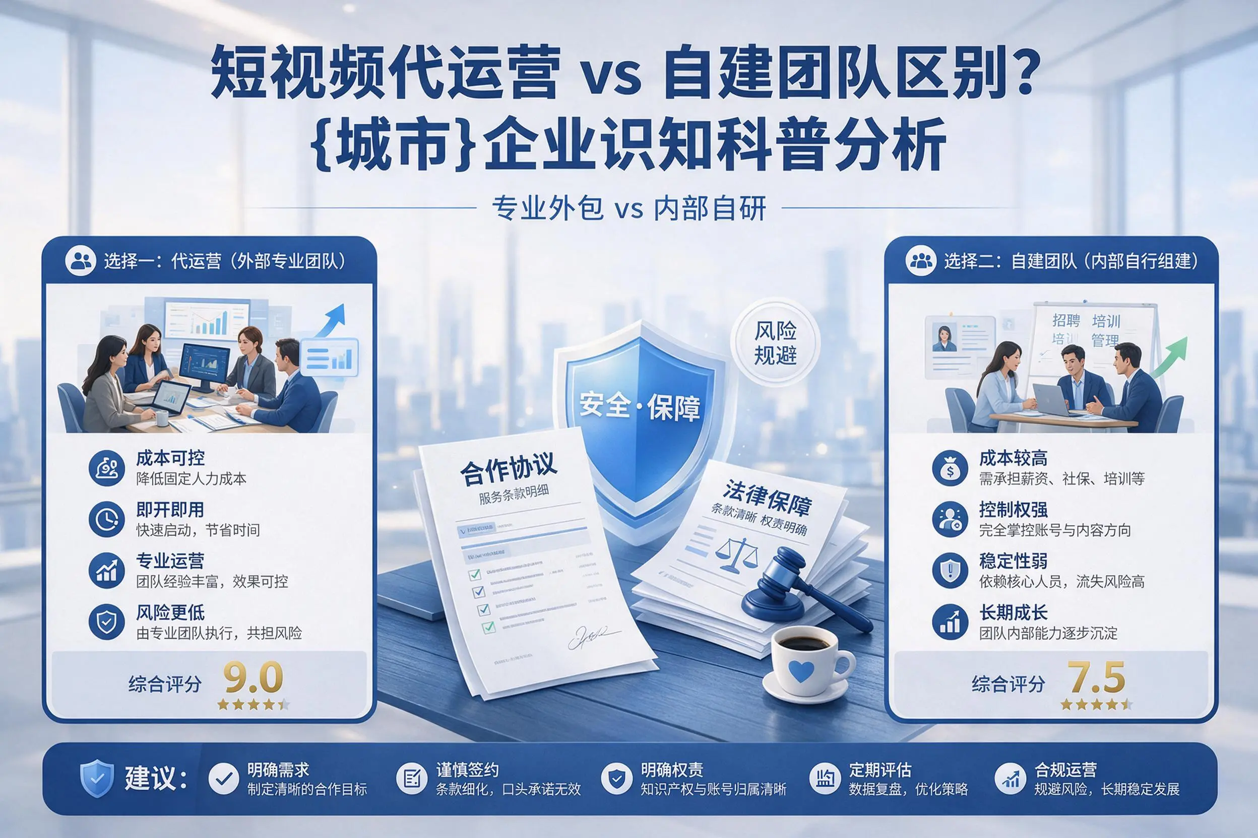 短视频代运营与自建团队区别?晋中企业认知科普分析