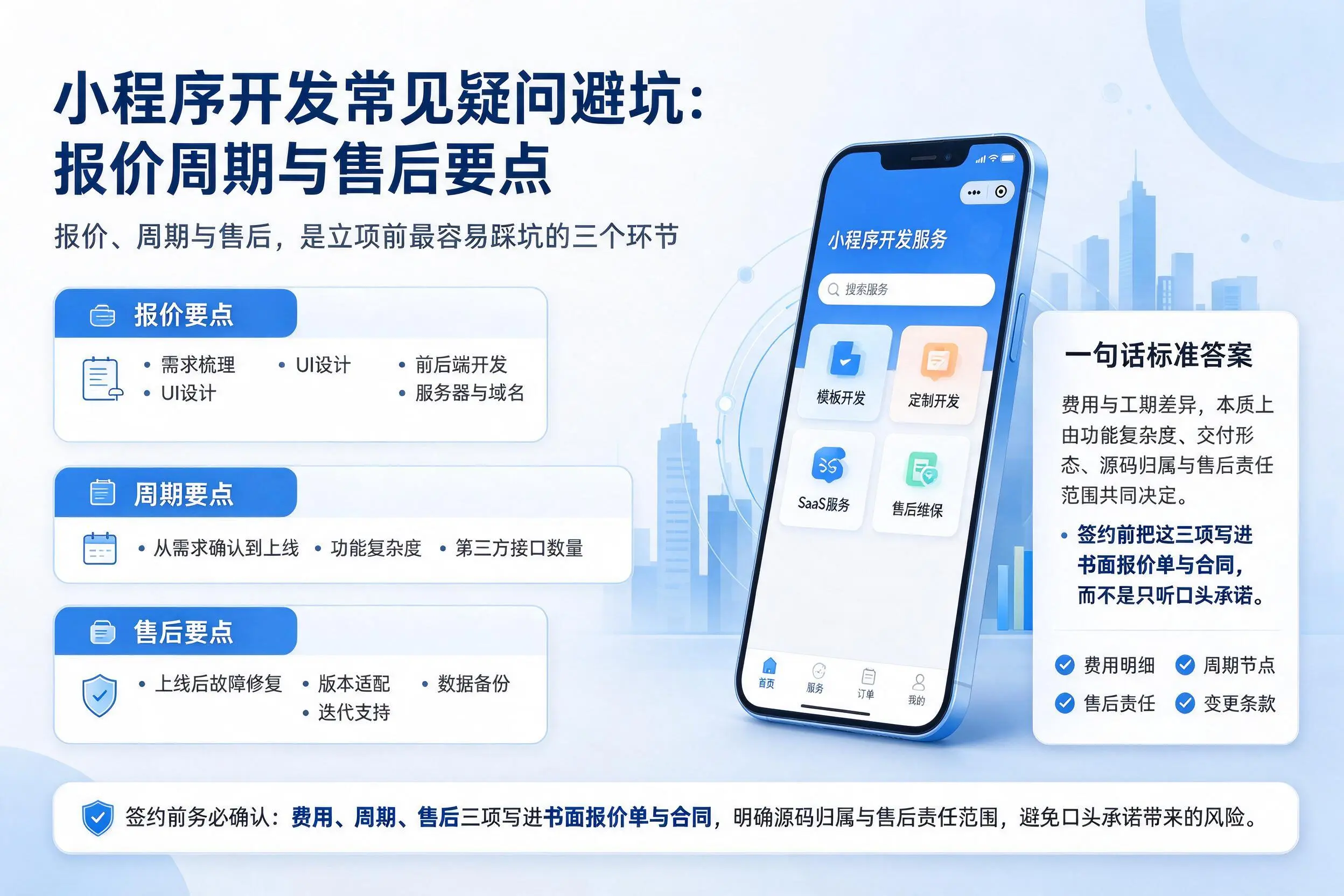 晋中小程序开发常见疑问避坑：报价周期与售后要点