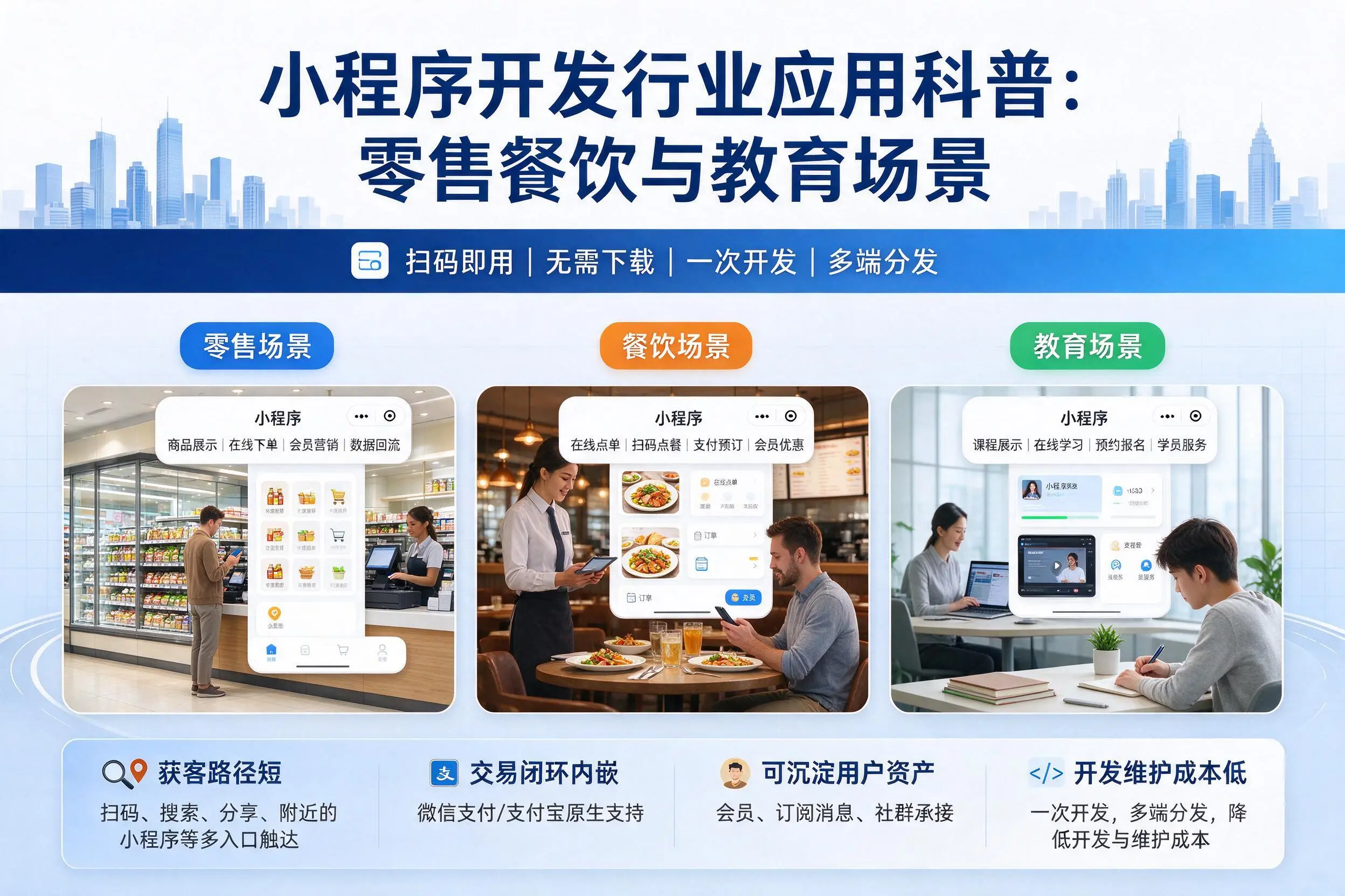 晋中小程序开发行业应用科普:零售餐饮与教育场景
