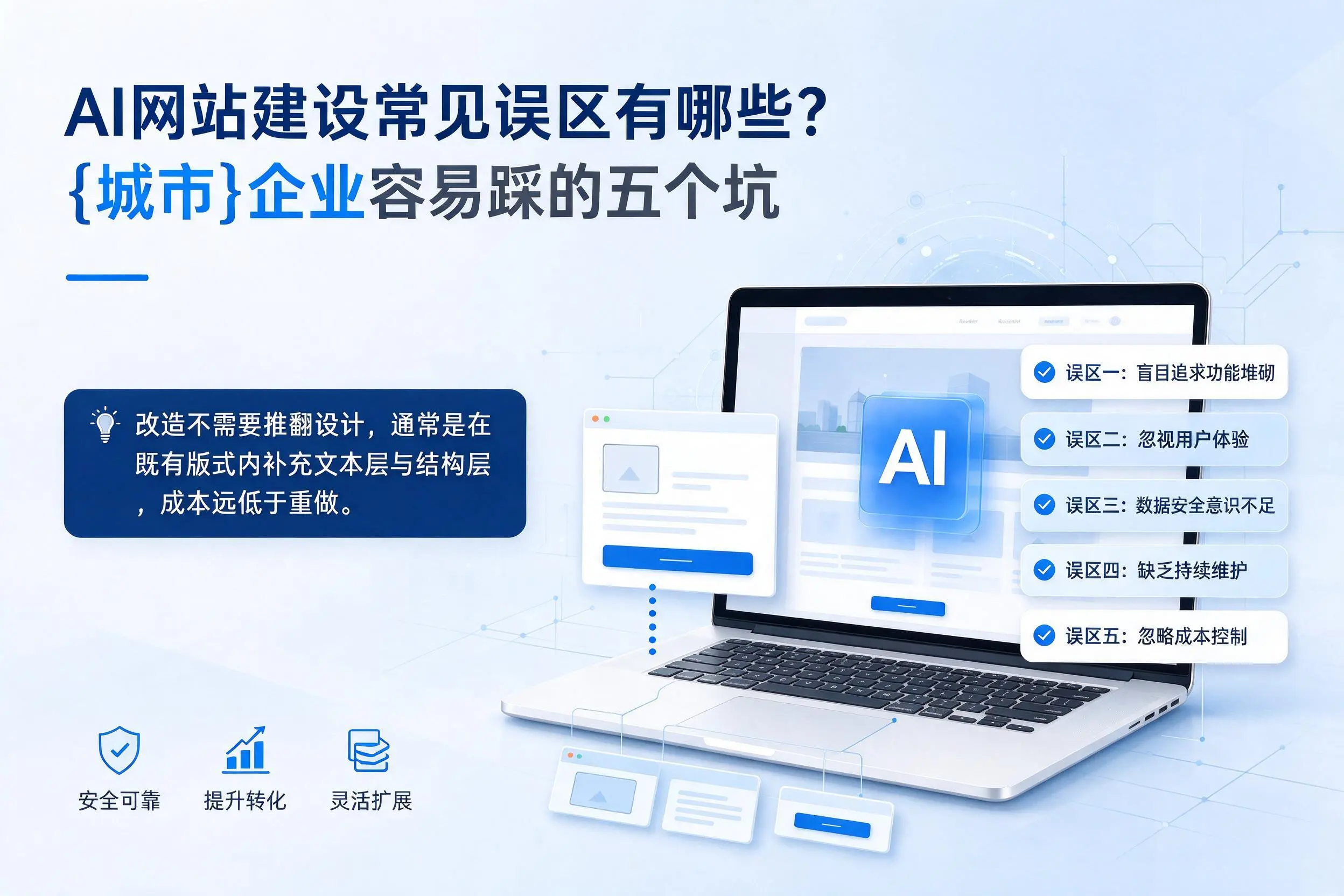 AI网站建设常见误区有哪些？晋中企业容易踩的五个坑