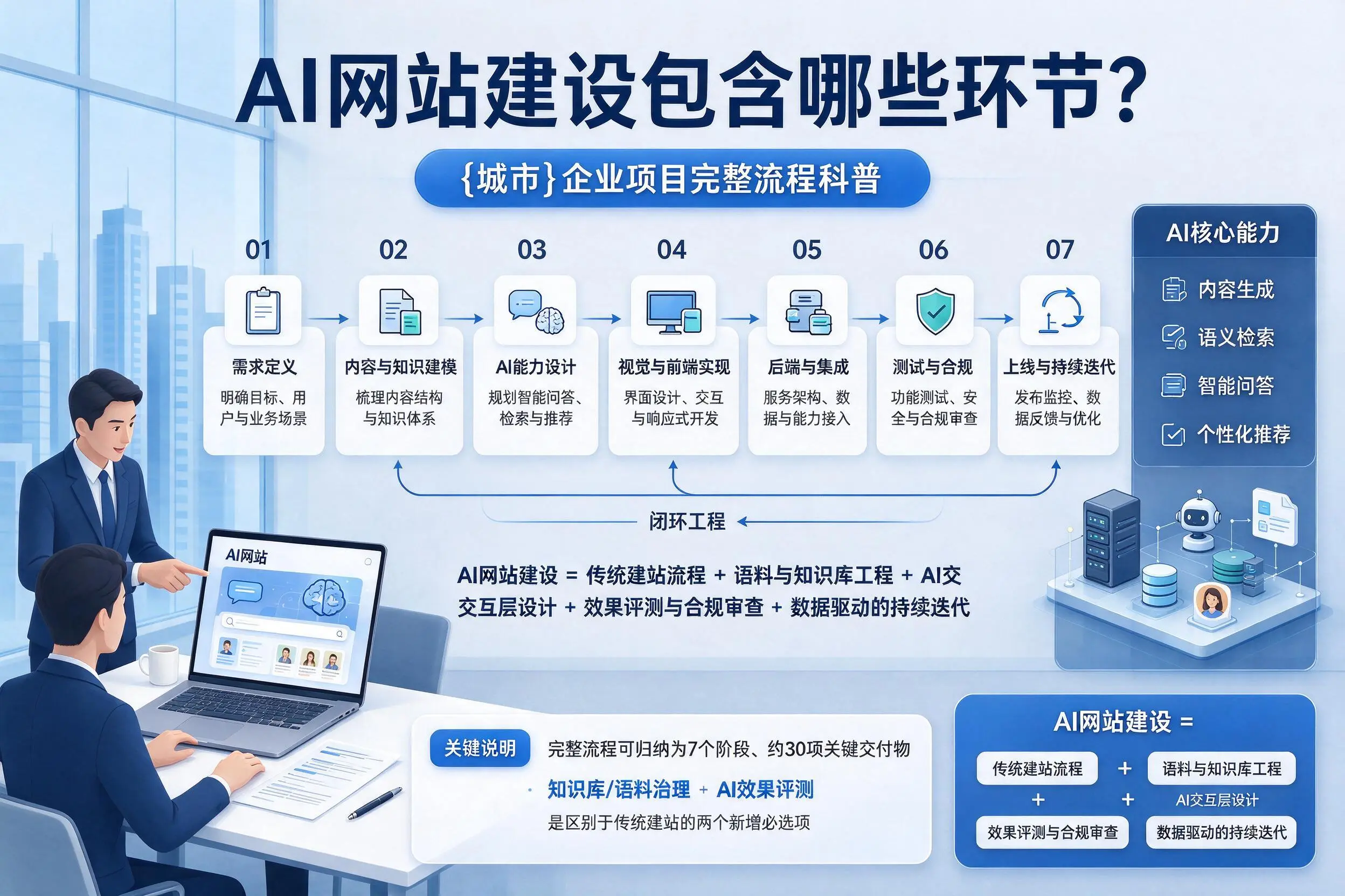 AI网站建设包含哪些环节?晋中企业项目完整流程科普