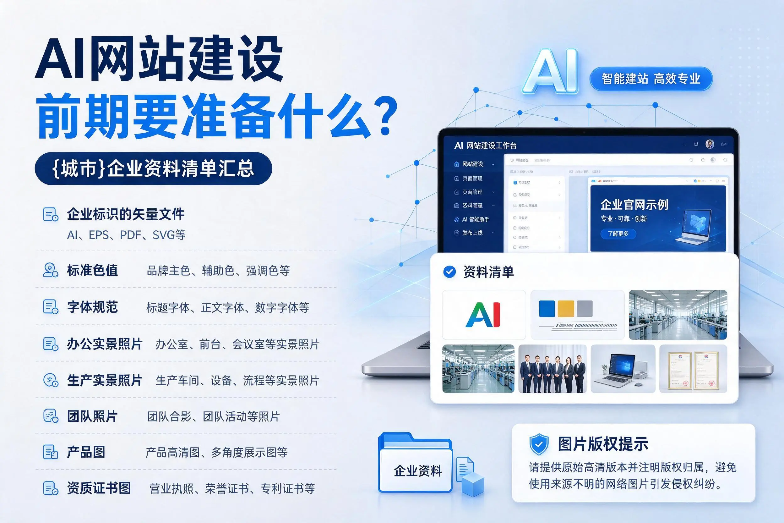 AI网站建设前期要准备什么?晋中企业资料清单汇总