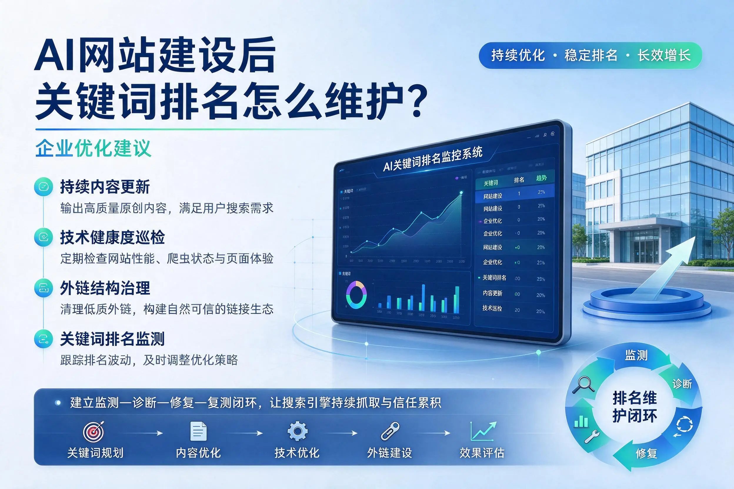 AI网站建设后关键词排名怎么维护？晋中企业优化建议